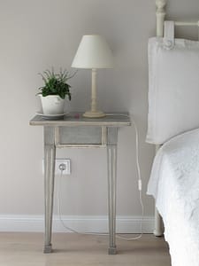 white side table bedroom