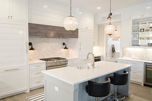 luxury white kitchen accents